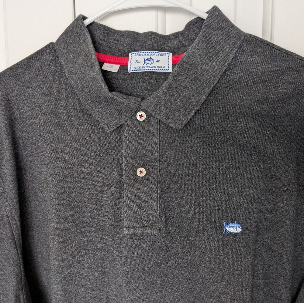 Southern Tide Men's Skipjack Polo Shirt, Grey sz XL